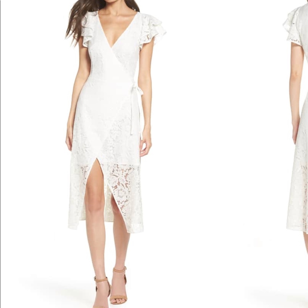 Ali and Jay Lace and Paper flowers wrap dress